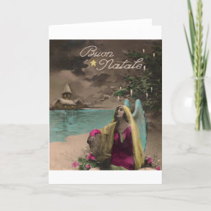 Carte de Noël italienne victorienne Boun Natale