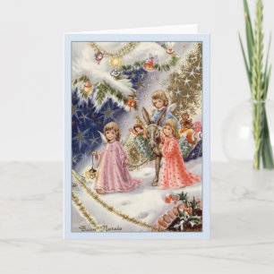 Carte de Noël italienne vintage de Buon Natale