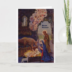 Carte de Noël italienne vintage de nativité