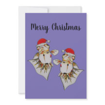 Carte de Noël Jaunty Santa Hat Goldfish