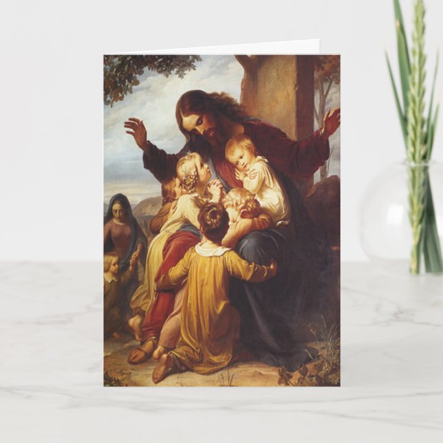 Carte de Noël Jésus et Enfants (Devant)
