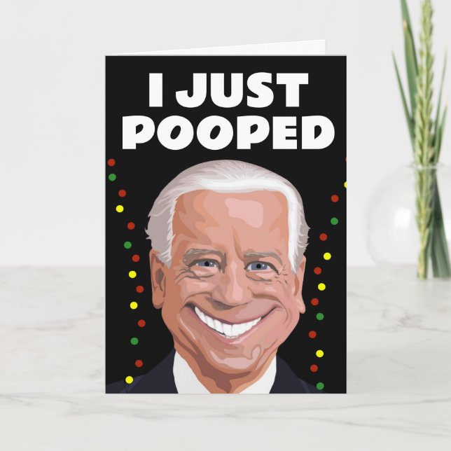 CARTE DE NOËL JOE BIDEN DRÔLE DE CACA (Devant)