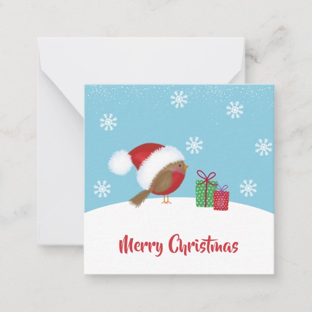Carte de Noël jolie oiseau (Devant)