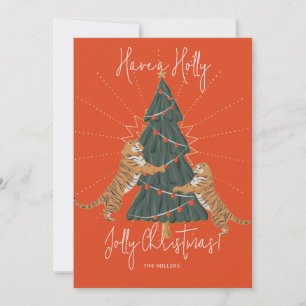 Carte de Noël Jolly Tree & Tigers