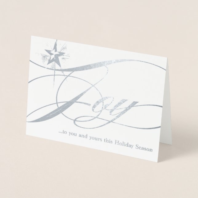Carte de Noël Joy Gold Foil Star (Devant)