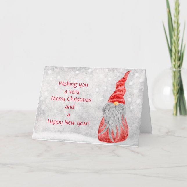 Carte de Noël joyeuse avec lutin mignon (Devant)