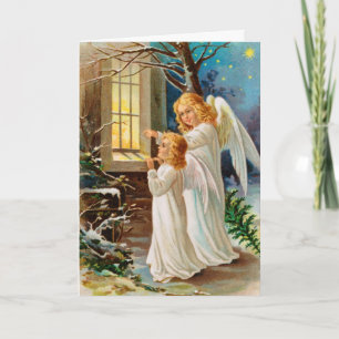 Carte de Noël joyeuse d'anges