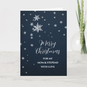 Carte de Noël Joyeuse de maman de neige et de Step