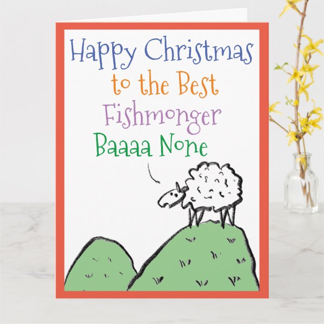 Carte de Noël joyeuse du pêcheur (Fleur jaune)