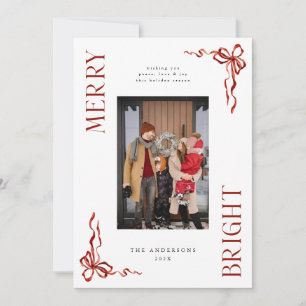 Carte de Noël Joyeuse et Bright Red Bow