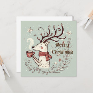 Carte de Noël Joyeuse et cosy de Rudolph