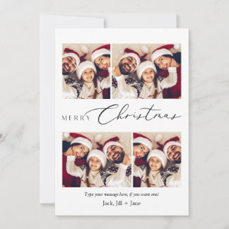 Carte de Noël Joyeuse Minimaliste Avec 5 Photos