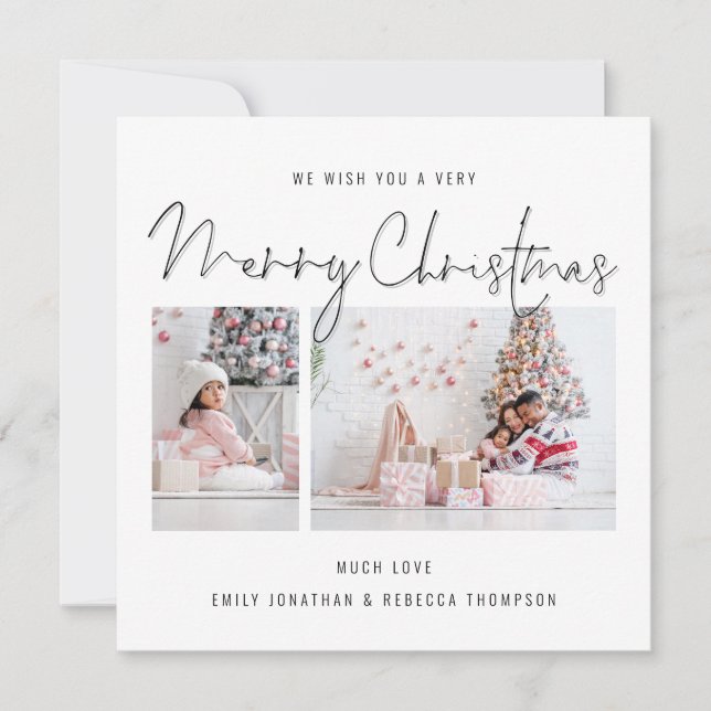 Carte de Noël Joyeuse Photo Modern Script 2 (Devant)