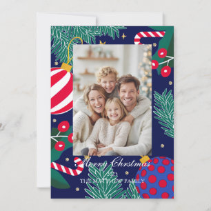 Carte de Noël Joyeuse pour famille chaude