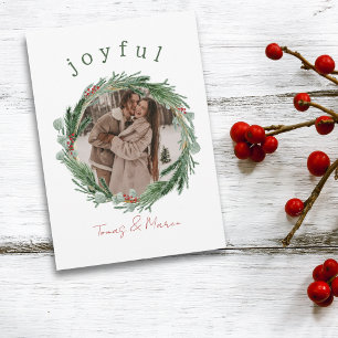 Carte de Noël Joyeuse Rustic Wreath