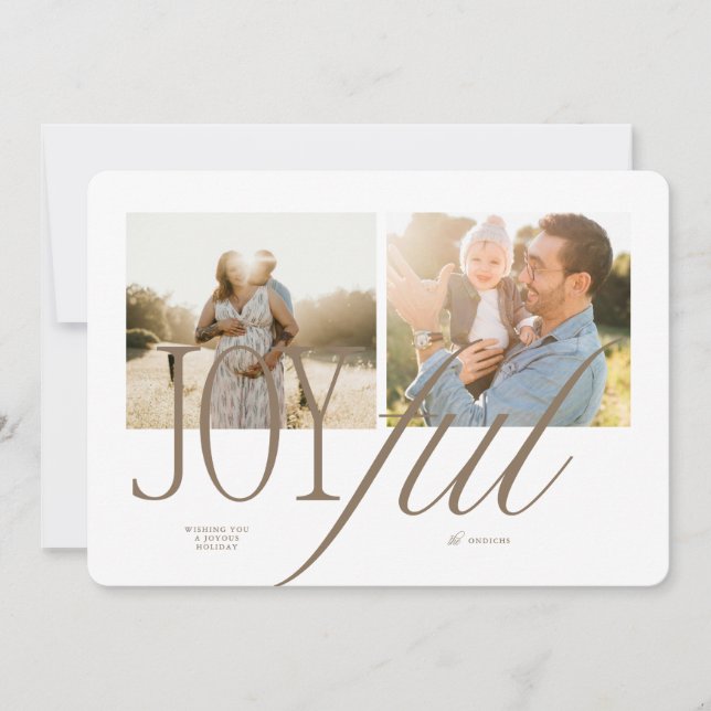 Carte de Noël Joyeuse Typographie (Devant)