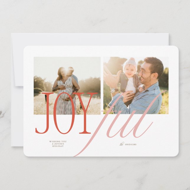 Carte de Noël Joyeuse Typographie (Devant)