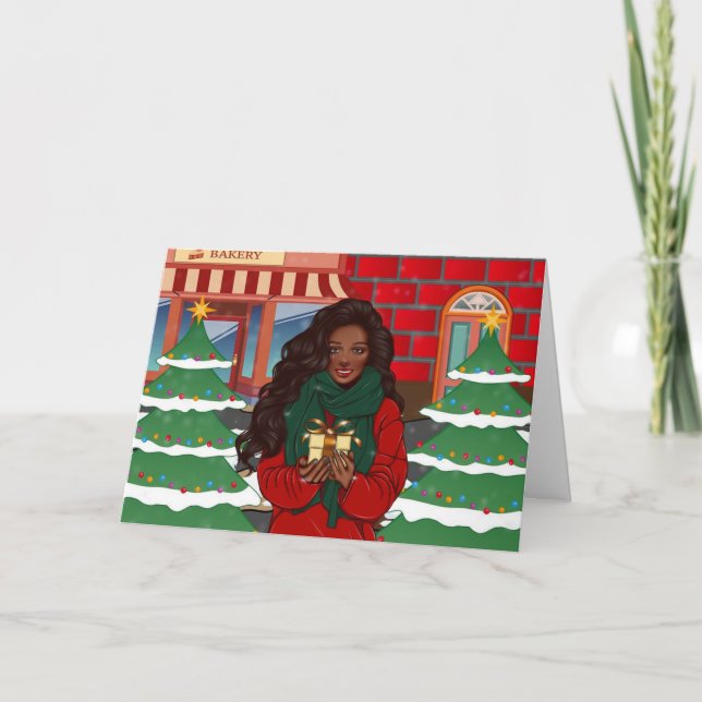 Carte de Noël Joyeux Africain-Américain (Devant)