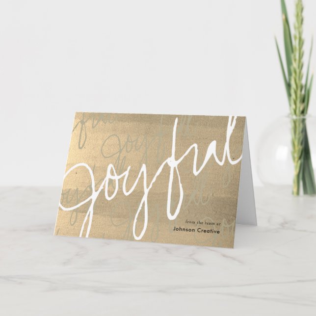 Carte de Noël Joyeux Chic Gold Business (Devant)