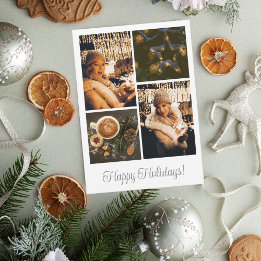 Carte de Noël Joyeux Collage Simple Blanc