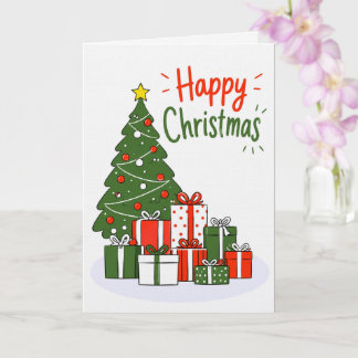 Carte de Noël Joyeux en lin de luxe
