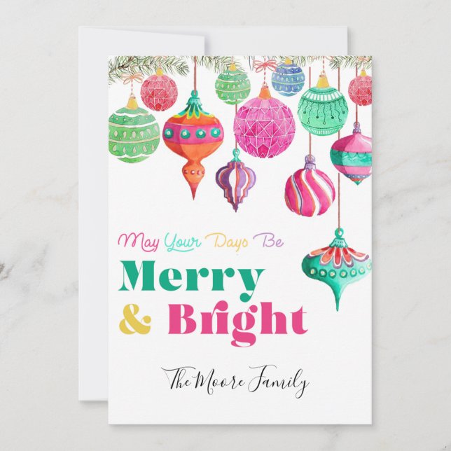 Carte de Noël joyeux et colorée (Devant)