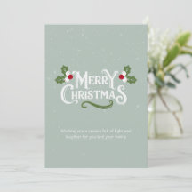 Carte de Noël Joyeux Forêt d'Aquarelle