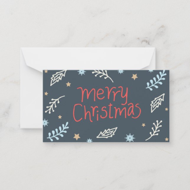 Carte de Noël Joyeux illustrée à la main (Devant)