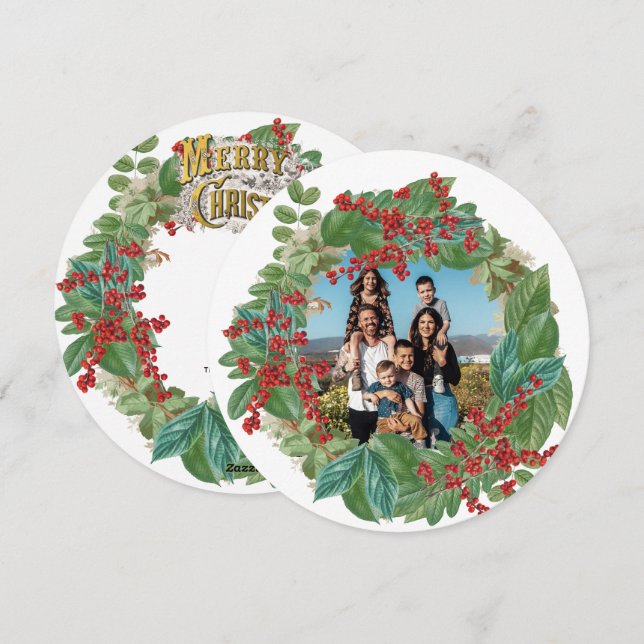 Carte de Noël Joyeux Joyeux Joyeux (Devant / Derrière)