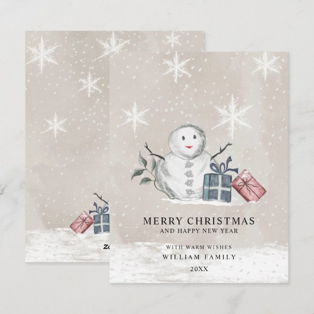 Carte de Noël Joyeux Minimaliste (Devant / Derrière)