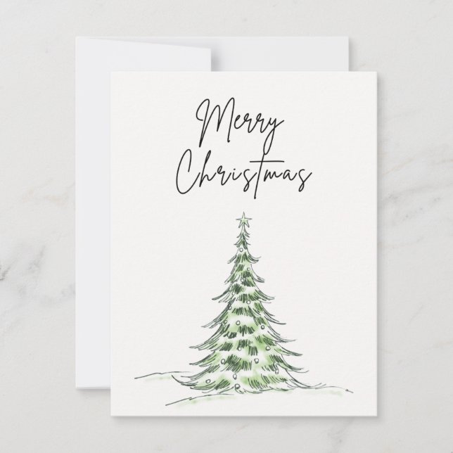 Carte de Noël "Joyeux Noël" - Arbre (Devant)