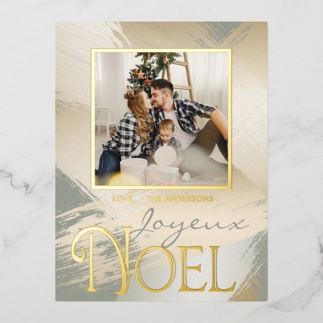 Carte de Noël Joyeux Noel avec des coups de pincea (Recto)