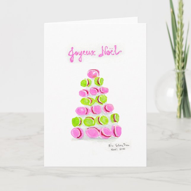 Carte de Noël Joyeux Noel Macarons (Devant)