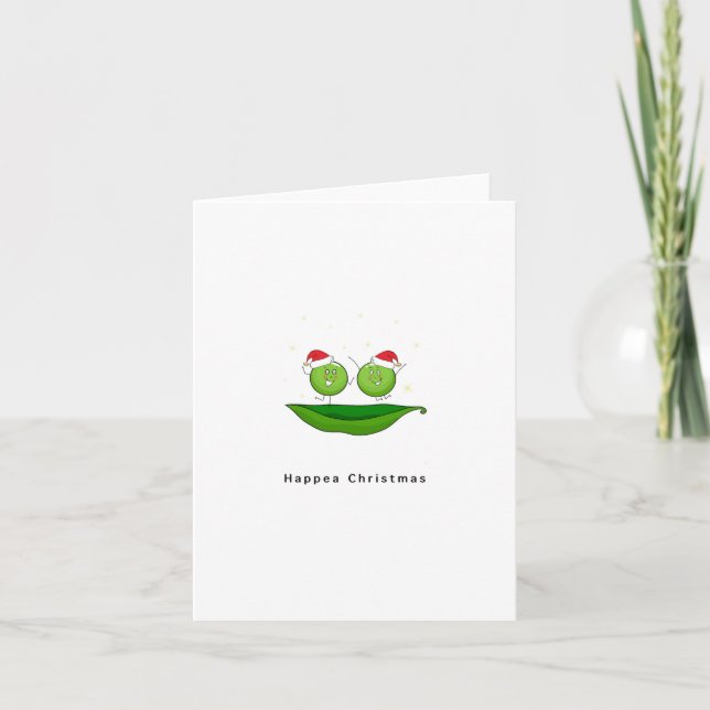 Carte de Noël, joyeux Noël, petits pois, mignonett (Devant)