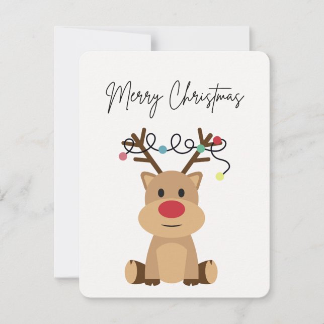 Carte de Noël "Joyeux Noël" - Reinder (Devant)