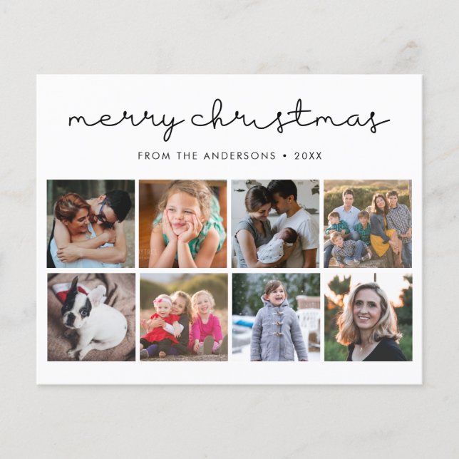 Carte de Noël Joyeux Noël Script 8 Photo Fête (Devant)