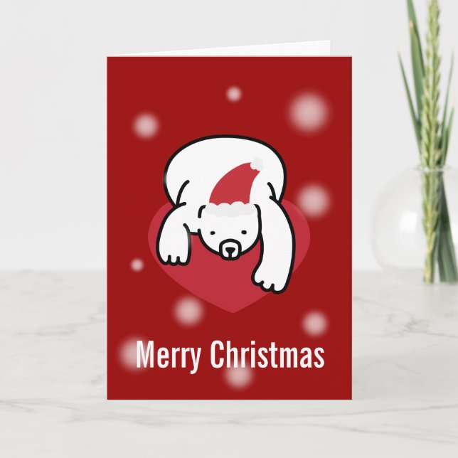 Carte de Noël Joyeux Ours Polaire (Devant)