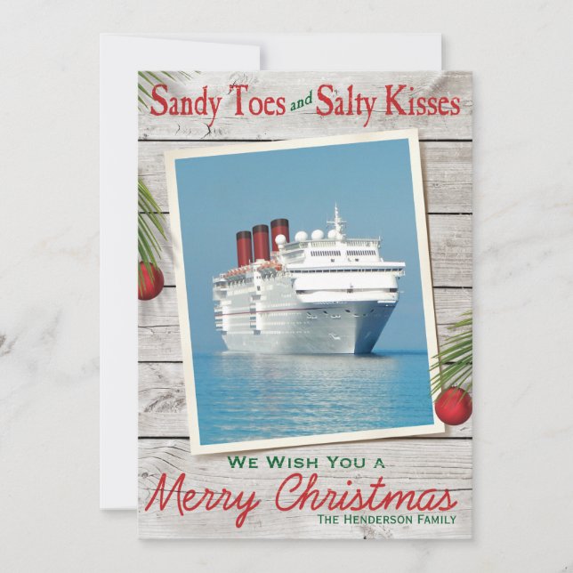 Carte de Noël Joyeux panneau de plage (Devant)