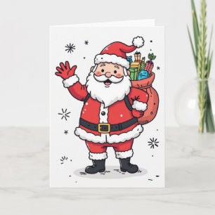 Carte de Noël Joyeux Père Noël – Intérieur Vierge 