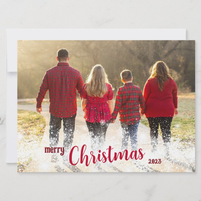 Carte de Noël Joyeux personnalisée avec photo (Devant)