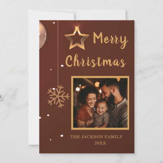 Carte de Noël Joyeux Plat Personnalisable (Devant)