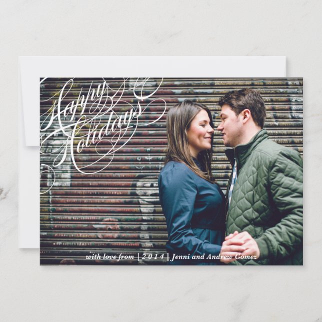 Carte de Noël Joyeux Script classique (Devant)