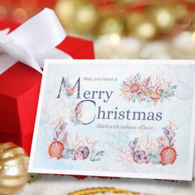Carte de Noël Joyeux sur le thème de l'océan (Créateur téléchargé)