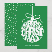 Carte de Noël Joyeux Vert