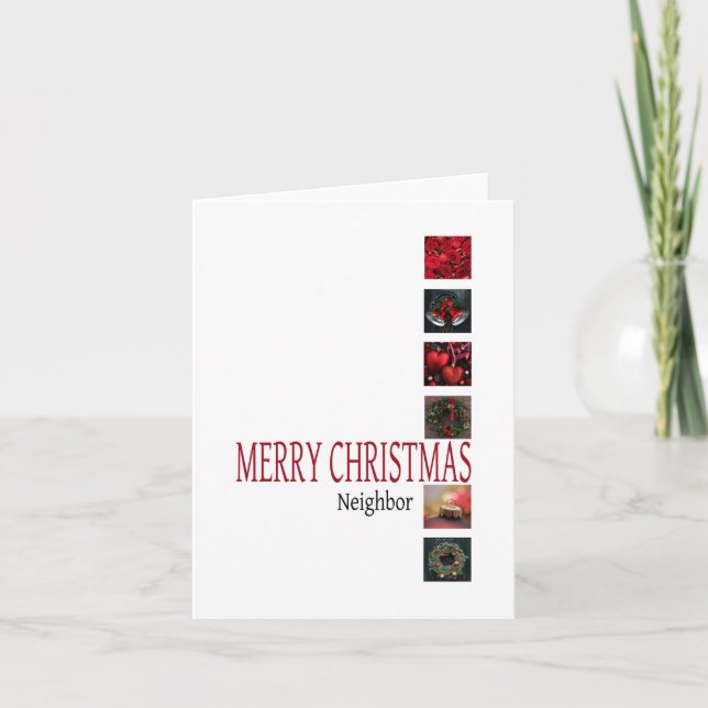 Carte de Noël Joyeux Voisin (Devant)