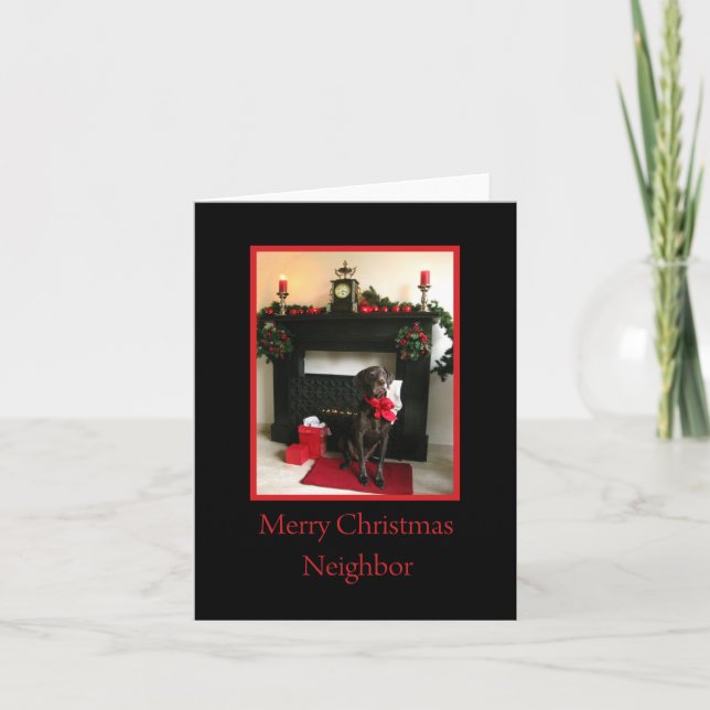 Carte de Noël Joyeux Voisin (Devant)