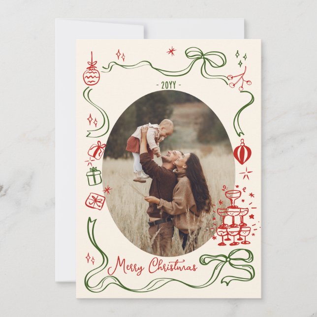 Carte de Noël Joyeux Whimsical (Devant)
