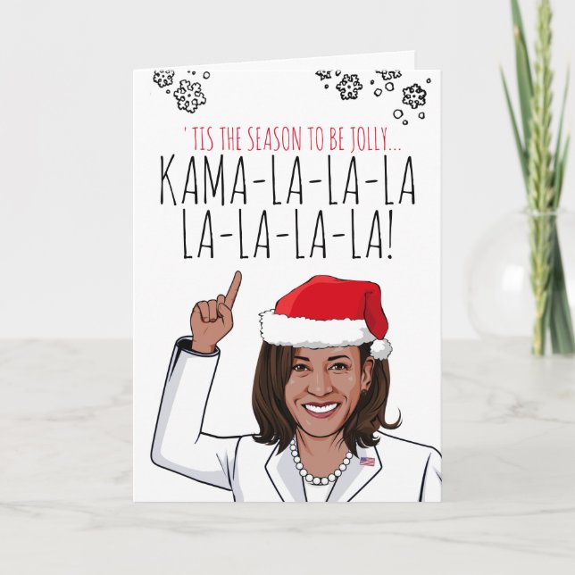 Carte de Noël Kamala : Carte Kamala-la-la (Devant)