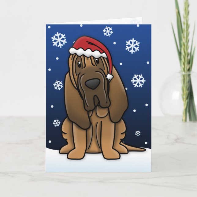 Carte de Noël Kawaii Bloodhound (Devant)