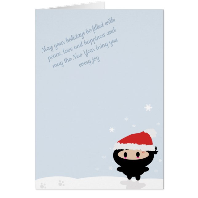 Carte de Noël Kawaii Ninja (Devant)